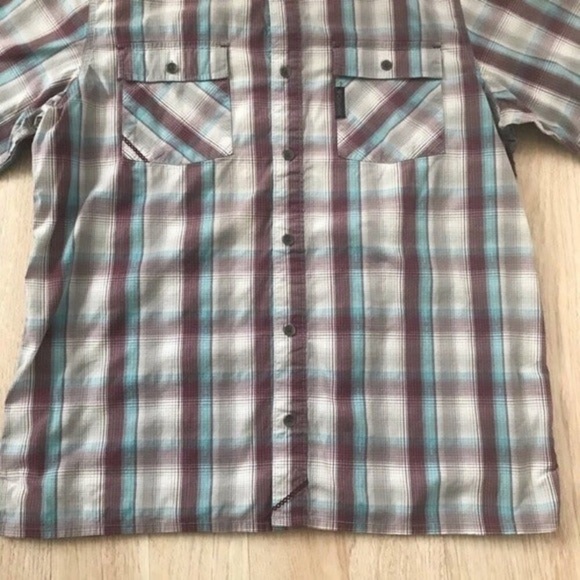 Columbia Plaid Button Down Collar Short Sleeve Dress Shirt Mens Size Large - Picture 2 of 7
